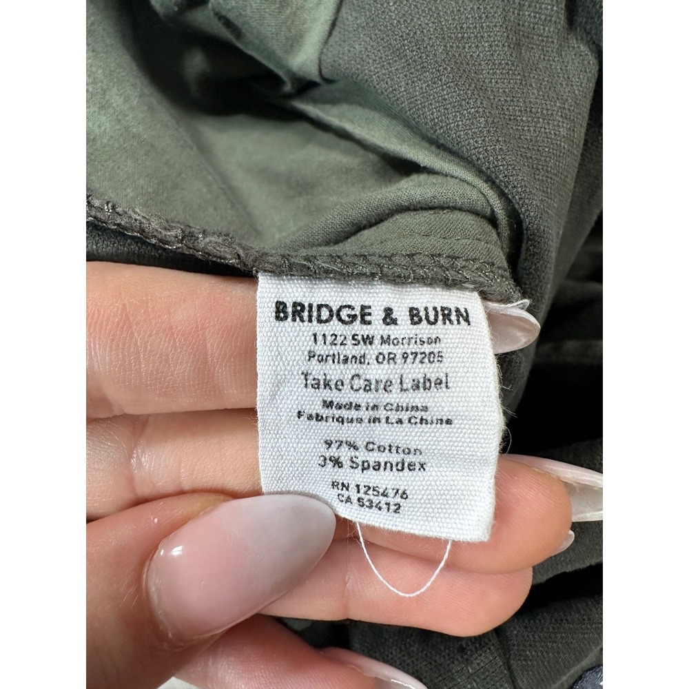 Bridge & Burn Olive Green Cotton Spandex Chino Pants Size 28 - Picture 5 of 5